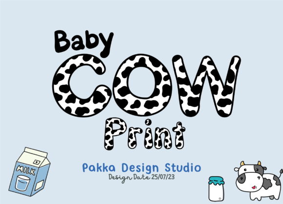 Baby Cow Print Font for Creative Brands