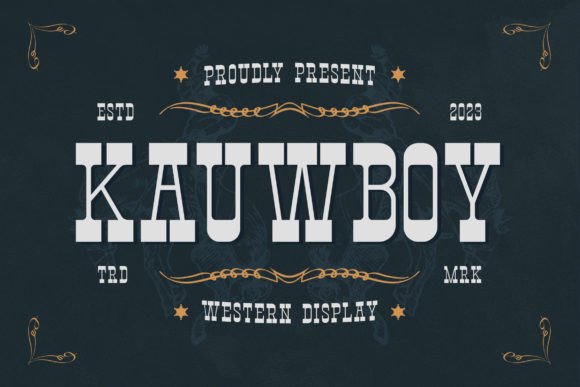 Kauwboy Font: Western Display Style