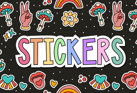 Multicoloured Stickers Font